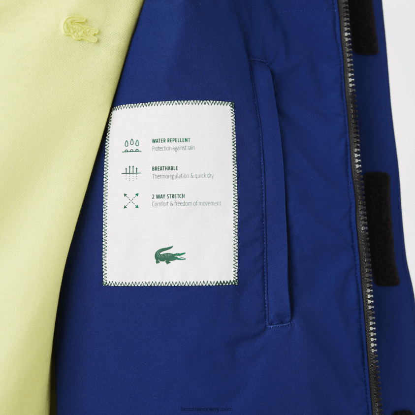 Lacoste vannavstøtende vattert parkas 4J4X0T1308 blå bdm menn