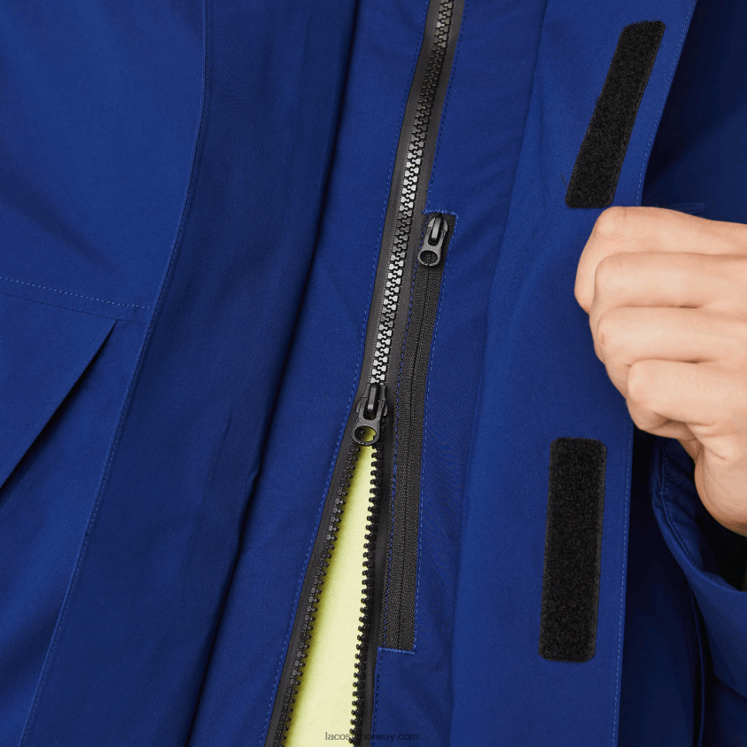 Lacoste vannavstøtende vattert parkas 4J4X0T1308 blå bdm menn
