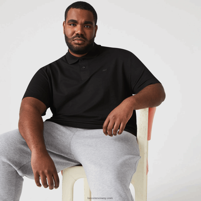 Lacoste aktiv bevegelse pustende piképolo i bomull 4J4X0T173 svart 031 menn