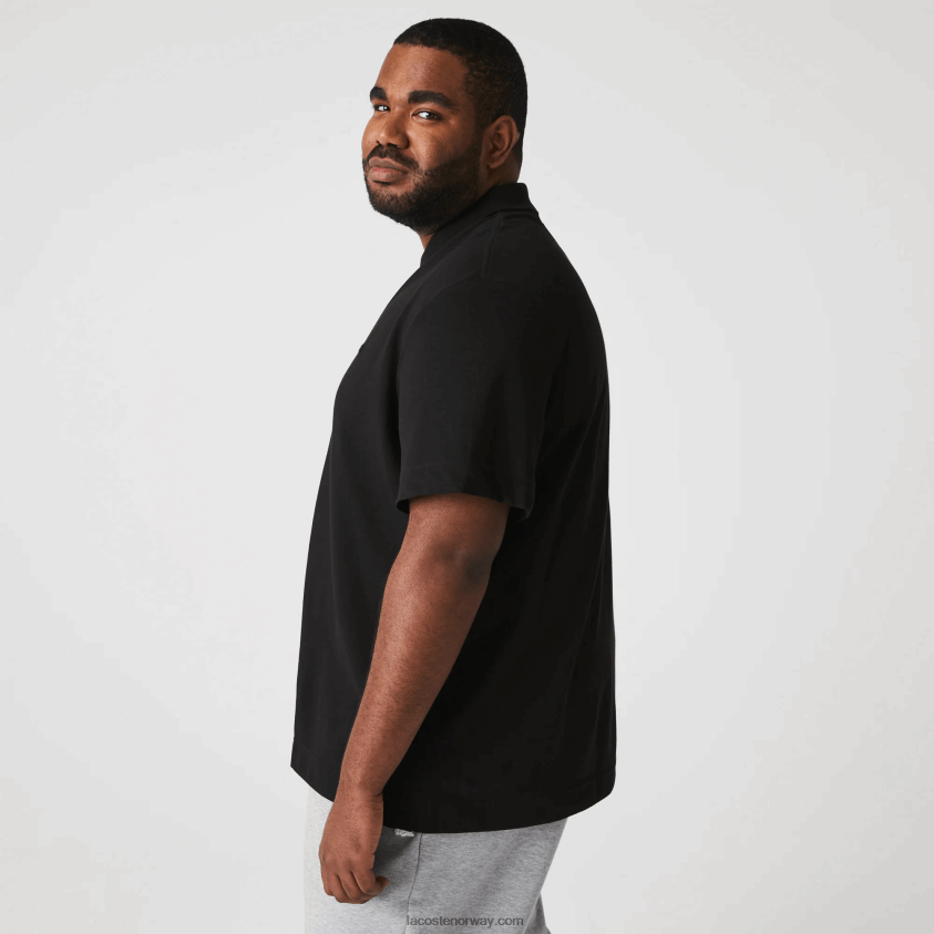 Lacoste aktiv bevegelse pustende piképolo i bomull 4J4X0T173 svart 031 menn