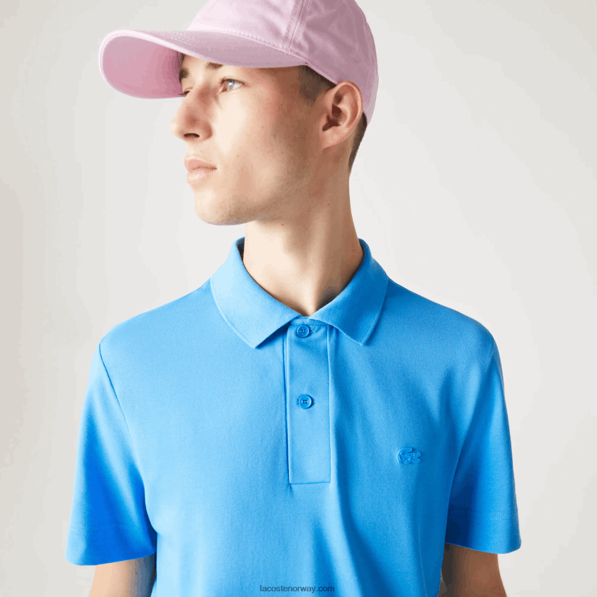 Lacoste aktiv bevegelse pustende piképolo i bomull 4J4X0T898 blå 4xa menn