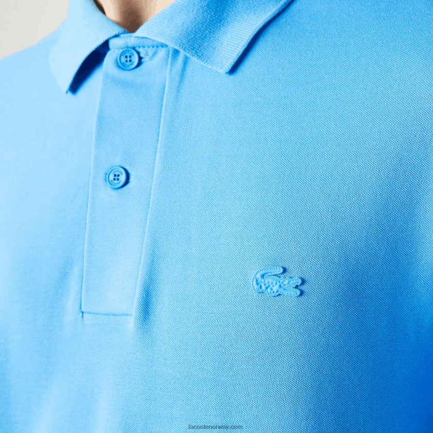 Lacoste aktiv bevegelse pustende piképolo i bomull 4J4X0T898 blå 4xa menn