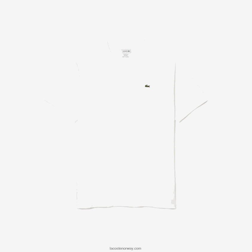 Lacoste bomullspoloskjorte med v-hals ribbet i vanlig passform (plus size) 4J4X0T707 hvit 001 menn