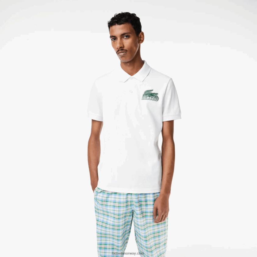 Lacoste mini-piké-polo i bomull 4J4X0T101 hvit 001 menn