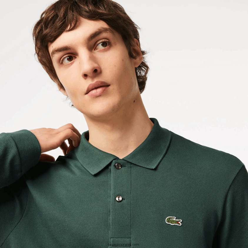 Lacoste original l.12.12 langermet polo 4J4X0T1301 grønn 5hx menn
