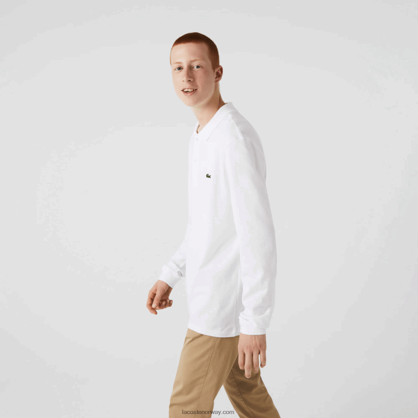 Lacoste original l.12.12 langermet polo 4J4X0T644 hvit 001 menn