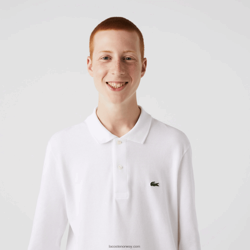 Lacoste original l.12.12 langermet polo 4J4X0T644 hvit 001 menn