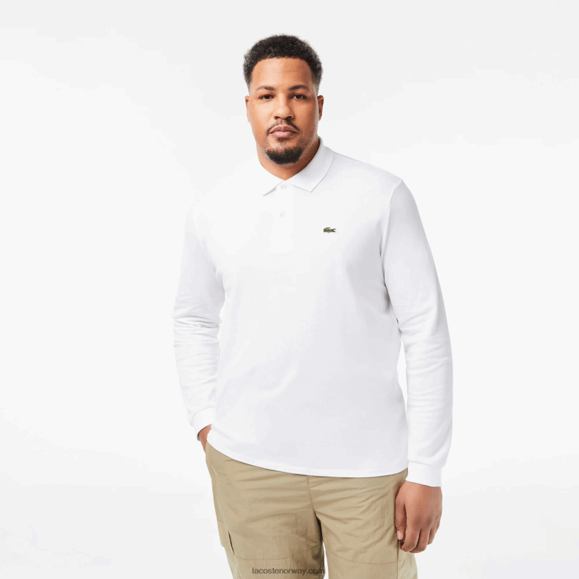 Lacoste original l.12.12 langermet polo 4J4X0T644 hvit 001 menn