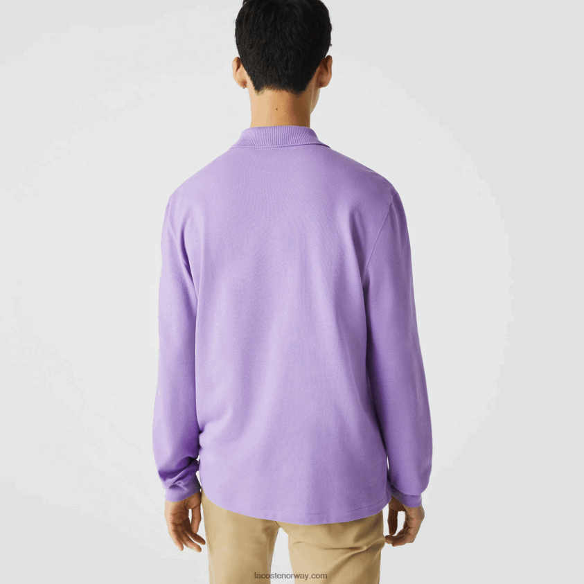Lacoste original l.12.12 langermet polo 4J4X0T945 lilla gfu menn
