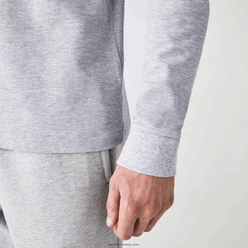 Lacoste original l.12.12 langermet varmepolo 4J4X0T787 grå kine cca menn