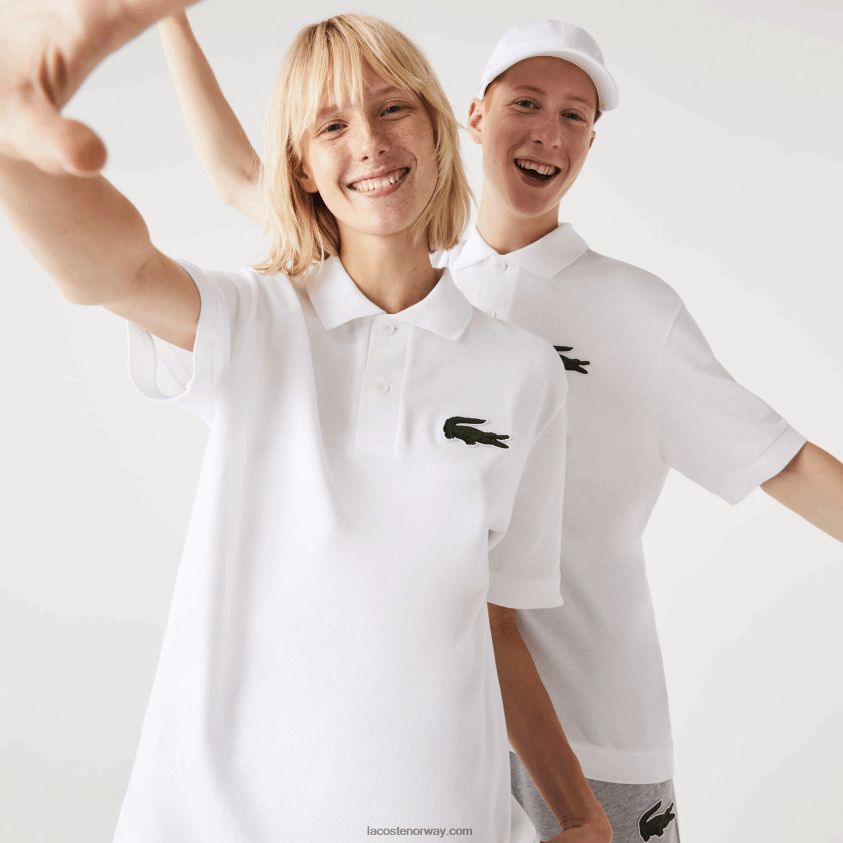 Lacoste original l.12.12 loose fit polo 4J4X0T231 hvit 001 menn