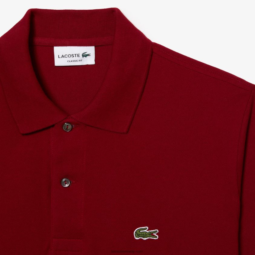 Lacoste original l.12.12 polo 4J4X0T656 bordeaux 476 menn