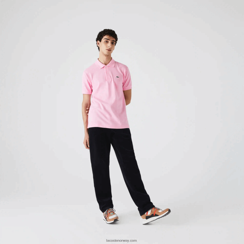 Lacoste original l.12.12 polo 4J4X0T851 rosa 6us menn