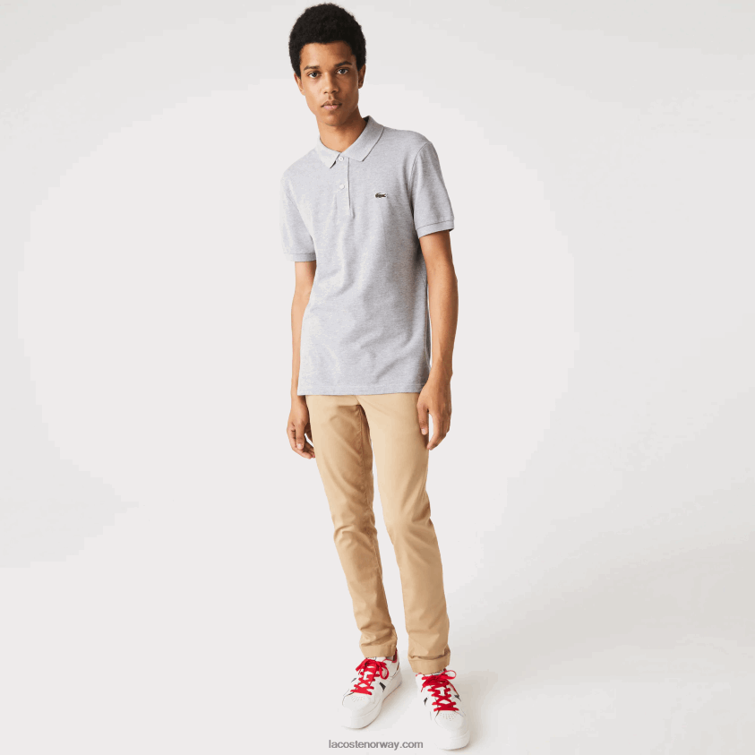 Lacoste original l.12.12 slim fit polo 4J4X0T1267 grå kine yrd menn