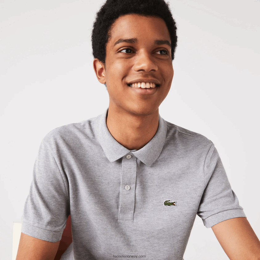Lacoste original l.12.12 slim fit polo 4J4X0T1267 grå kine yrd menn