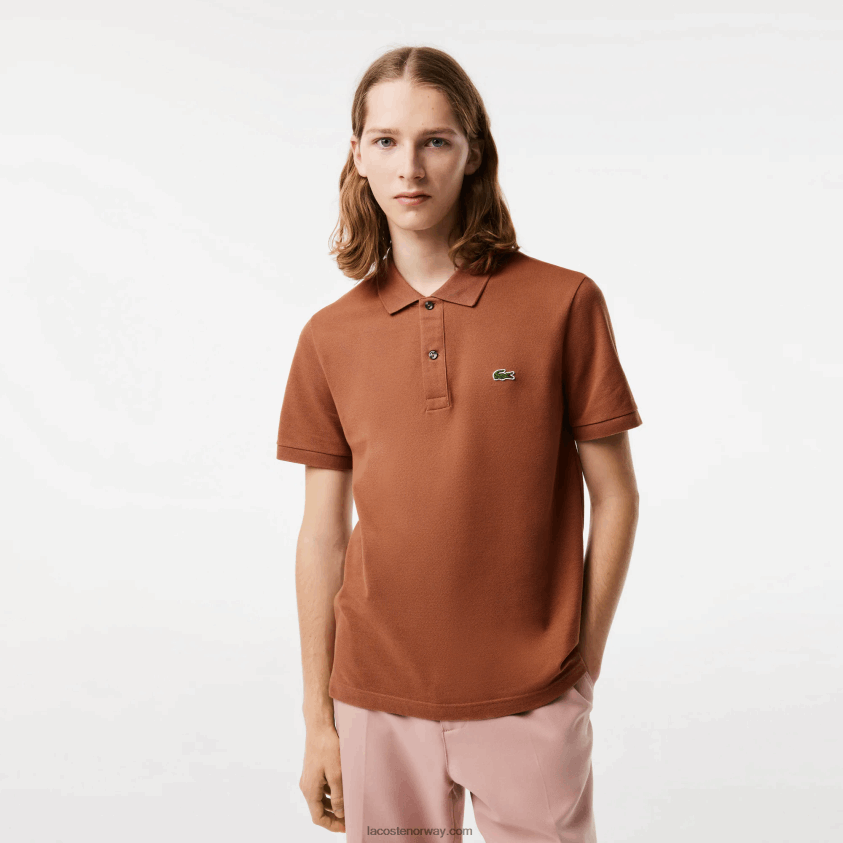 Lacoste original l.12.12 slim fit polo 4J4X0T219 lys brun lfa menn