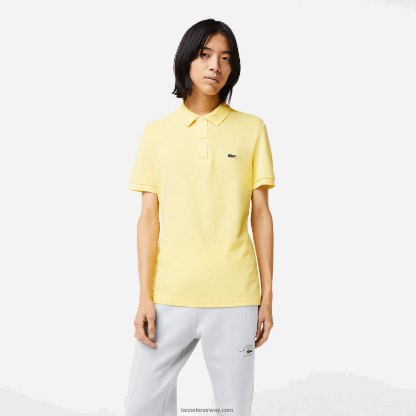 Lacoste original l.12.12 slim fit polo 4J4X0T220 gul 107 menn