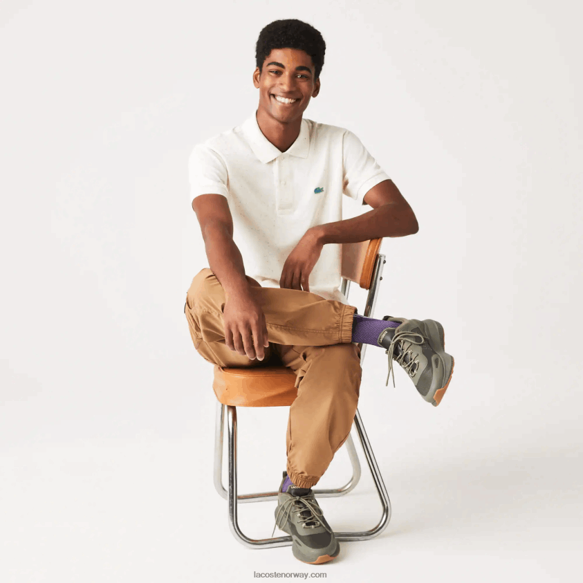 Lacoste piké-polo i bomull med klassisk passform 4J4X0T592 beige 74a menn