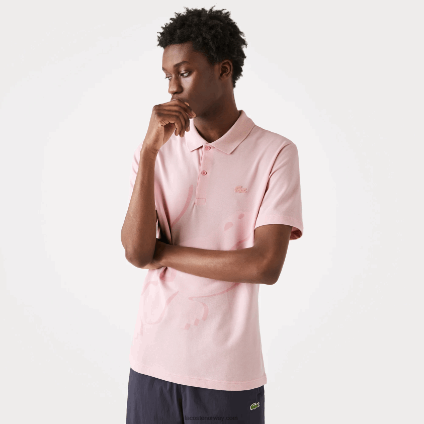 Lacoste regelmessig passform stretch polo i økologisk bomull 4J4X0T932 rosa hcq menn