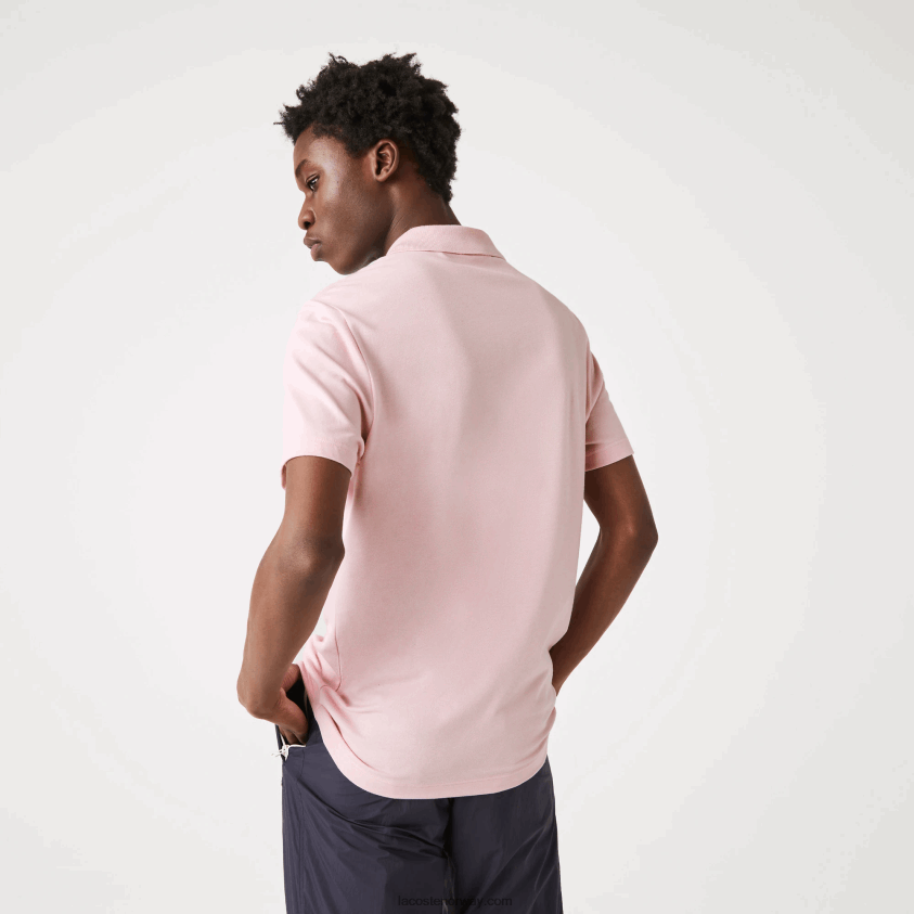 Lacoste regelmessig passform stretch polo i økologisk bomull 4J4X0T932 rosa hcq menn