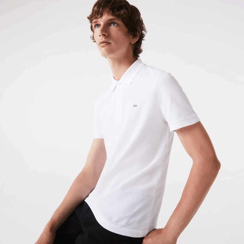 Lacoste slim fit petit pique stretch polo 4J4X0T564 hvit 001 menn