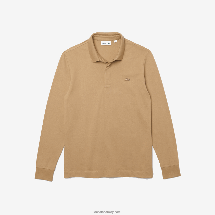 Lacoste smart paris langermet stretch pique polo i bomull 4J4X0T1297 beige 02s menn
