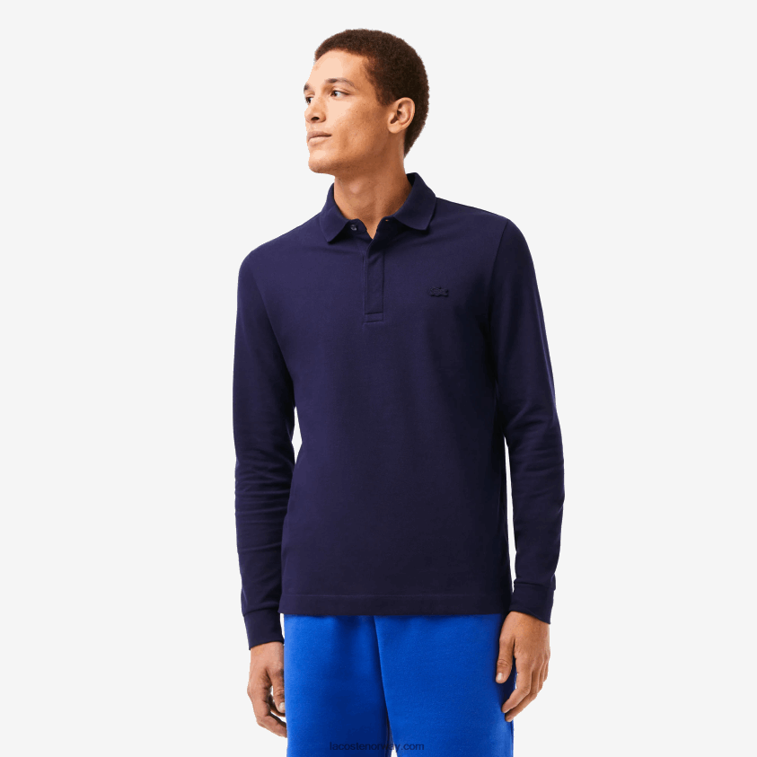 Lacoste smart paris langermet stretch pique polo i bomull 4J4X0T665 marineblå 166 menn