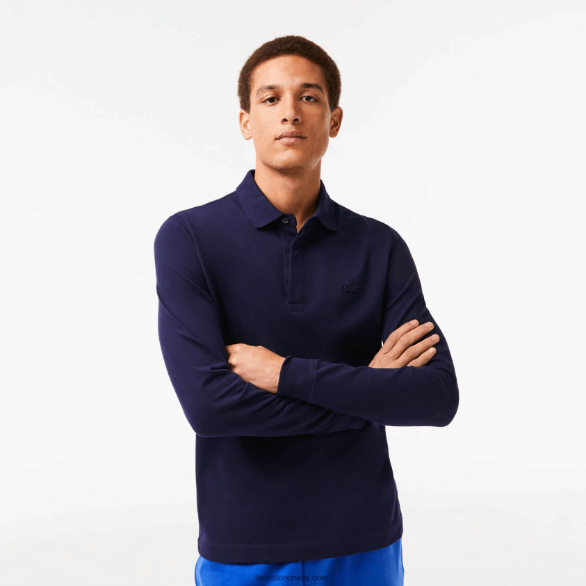 Lacoste smart paris langermet stretch pique polo i bomull 4J4X0T665 marineblå 166 menn