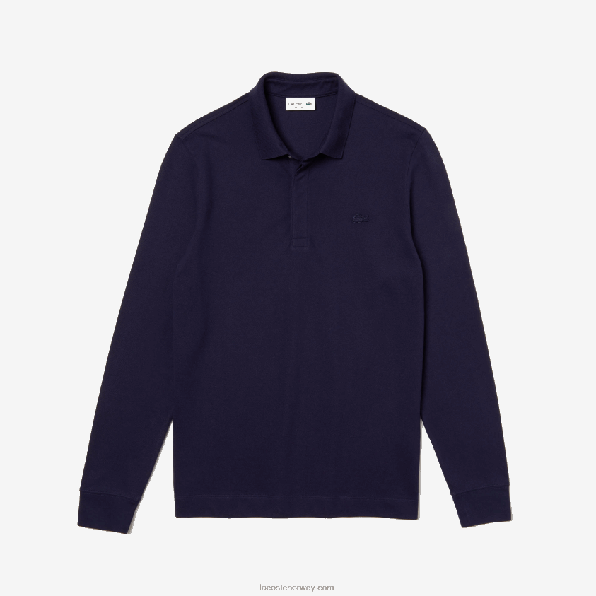Lacoste smart paris langermet stretch pique polo i bomull 4J4X0T665 marineblå 166 menn