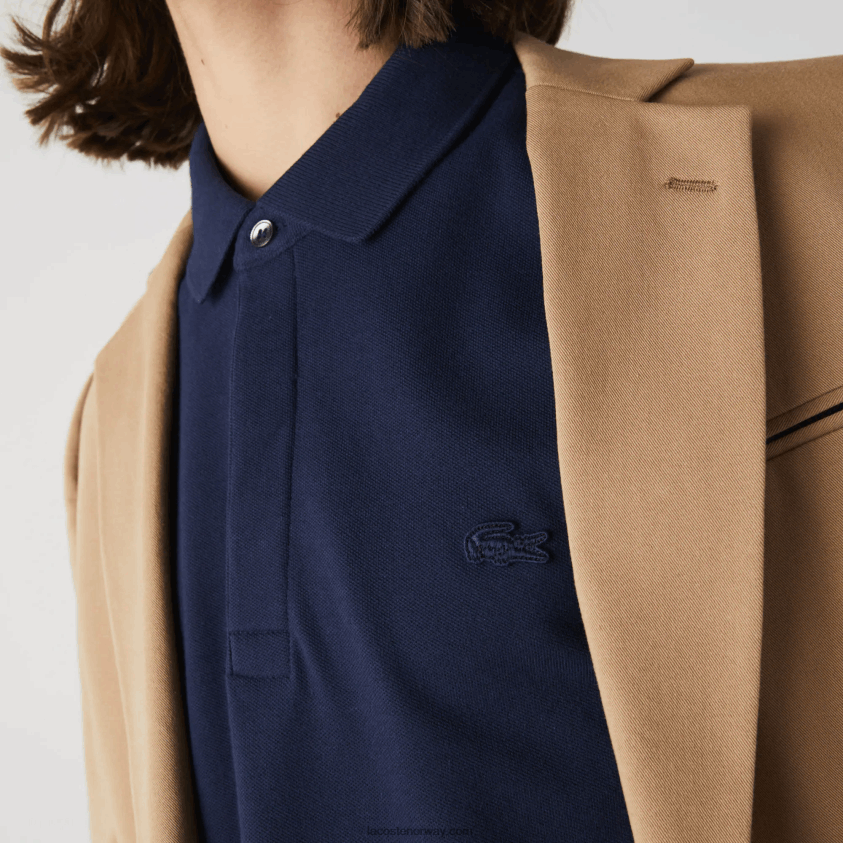 Lacoste smart paris langermet stretch pique polo i bomull 4J4X0T665 marineblå 166 menn