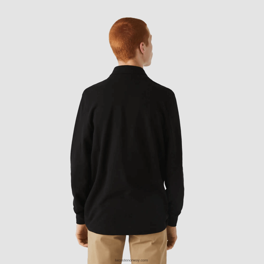 Lacoste smart paris langermet stretch pique polo i bomull 4J4X0T667 svart 031 menn