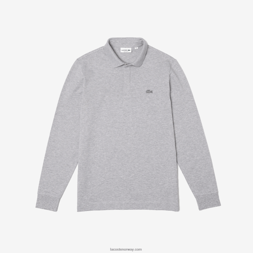 Lacoste smart paris langermet stretch pique polo i bomull 4J4X0T668 grå kine cca menn