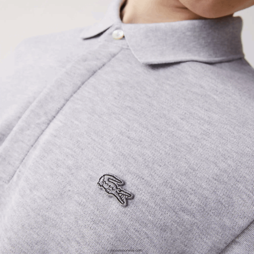 Lacoste smart paris langermet stretch pique polo i bomull 4J4X0T668 grå kine cca menn