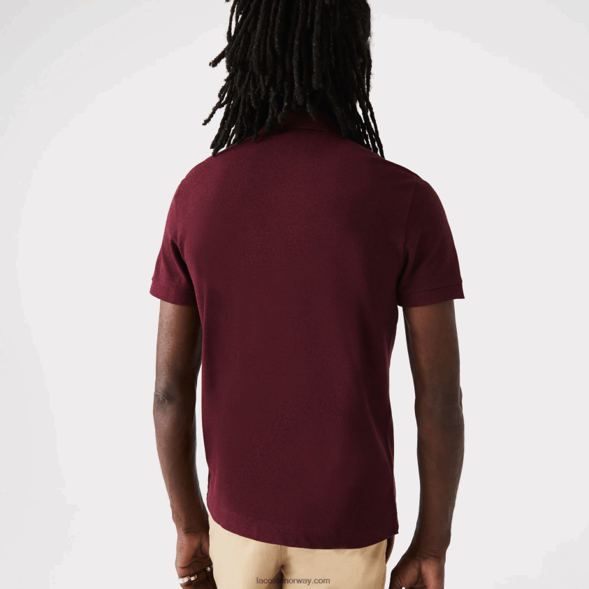 Lacoste smart paris stretch bomull pique polo 4J4X0T764 bordeaux sxl menn
