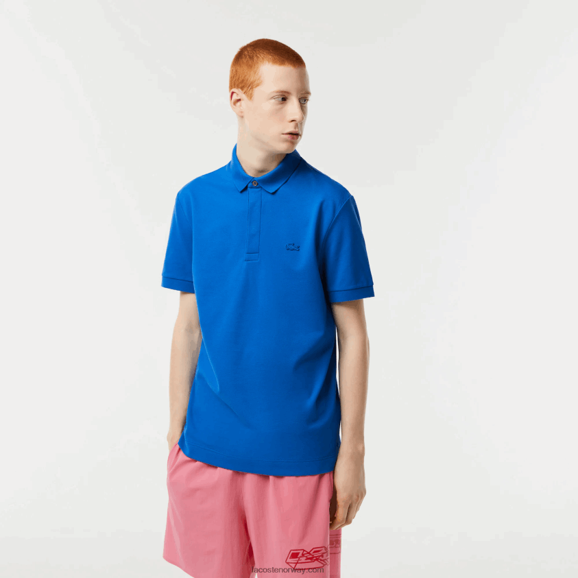 Lacoste smart paris stretch bomull pique polo 4J4X0T78 blå kxb menn