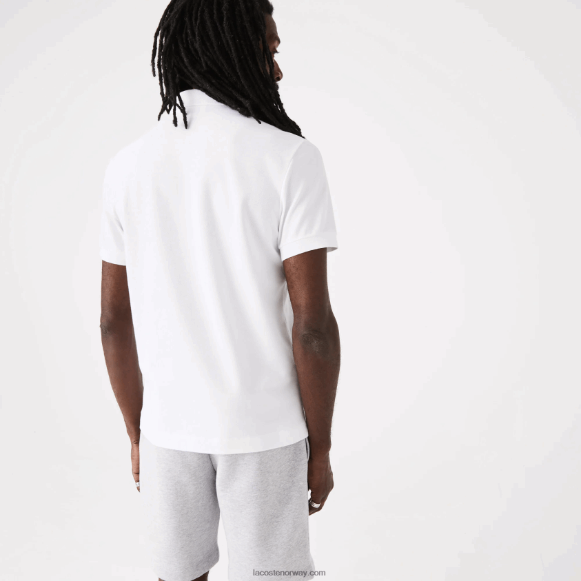 Lacoste smart paris stretch bomull pique polo 4J4X0T80 hvit 001 menn