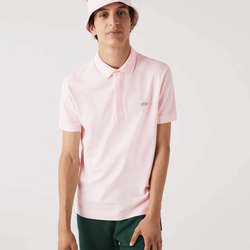 Lacoste smart paris stretch bomull pique polo 4J4X0T835 lys rosa t03 menn
