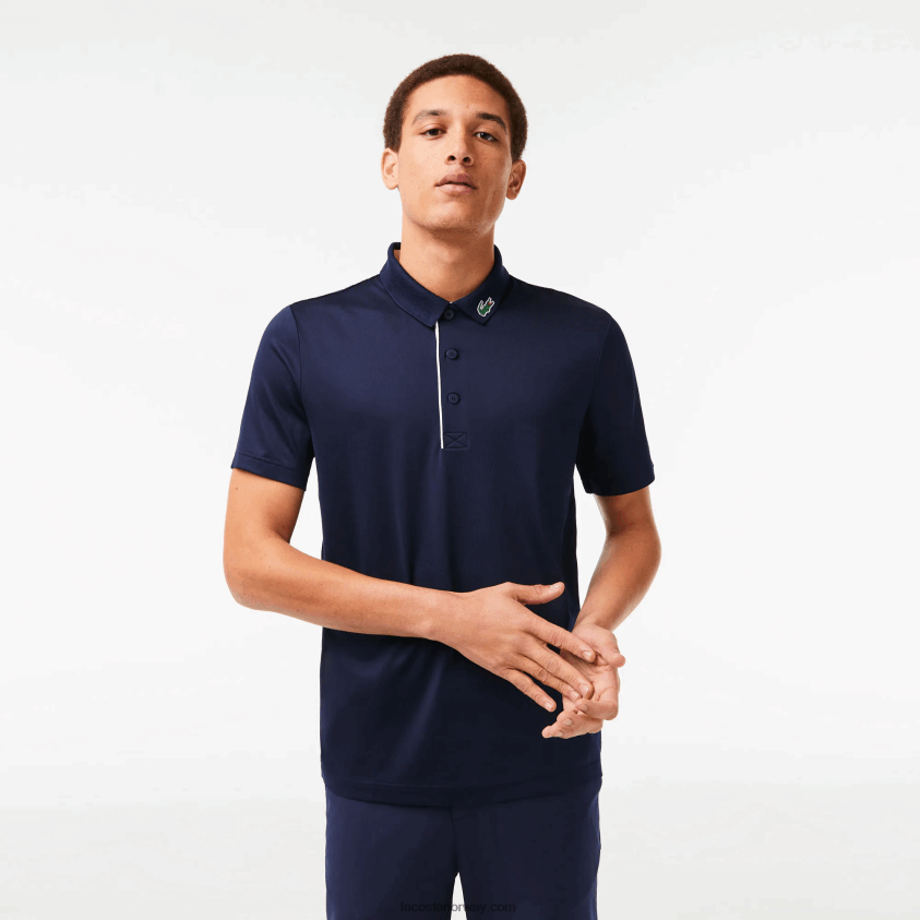Lacoste sport jersey golf poloskjorte 4J4X0T596 marineblå hvit 525 menn