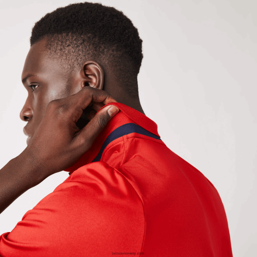 Lacoste sport jersey golf poloskjorte 4J4X0T597 rød marineblå 528 menn