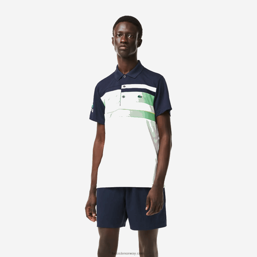 Lacoste sport miami open edition stripe polo 4J4X0T238 blå grønn hvit t3i menn