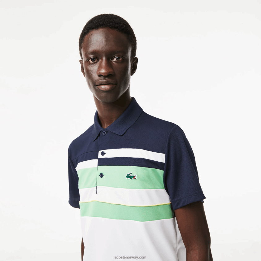 Lacoste sport miami open edition stripe polo 4J4X0T238 blå grønn hvit t3i menn