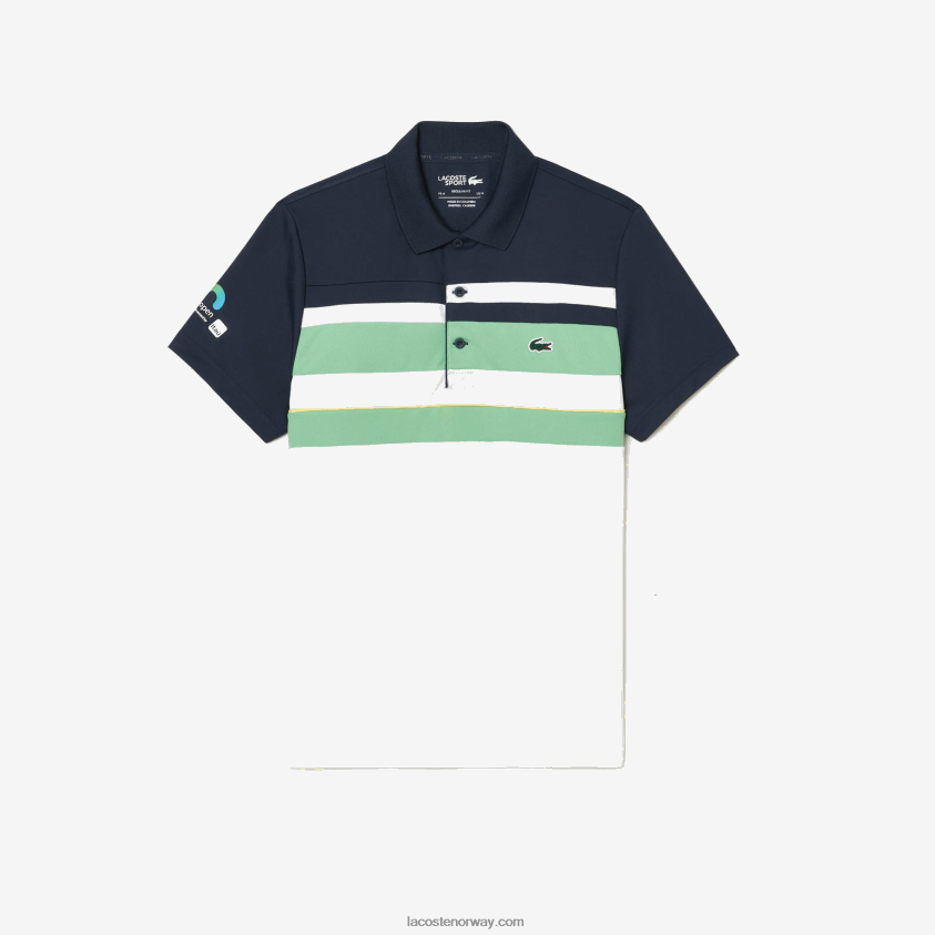 Lacoste sport miami open edition stripe polo 4J4X0T238 blå grønn hvit t3i menn