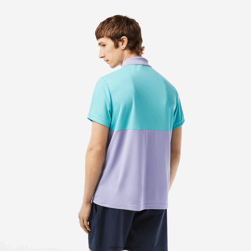 Lacoste sport miami open edition stripe polo 4J4X0T240 turkis blå lilla t2i menn