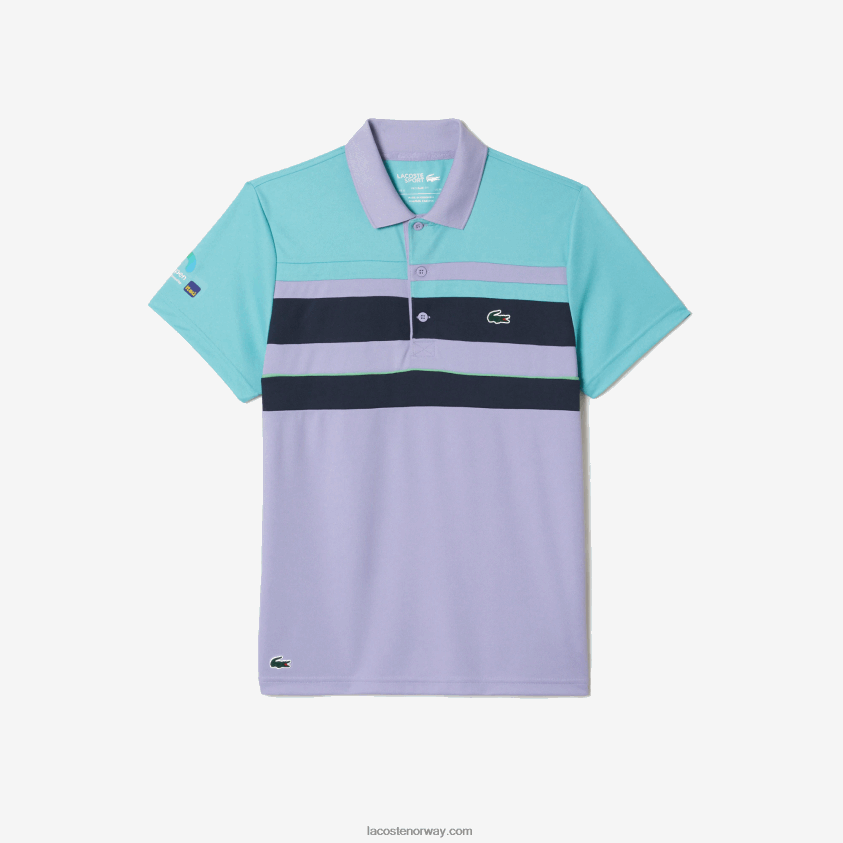 Lacoste sport miami open edition stripe polo 4J4X0T240 turkis blå lilla t2i menn