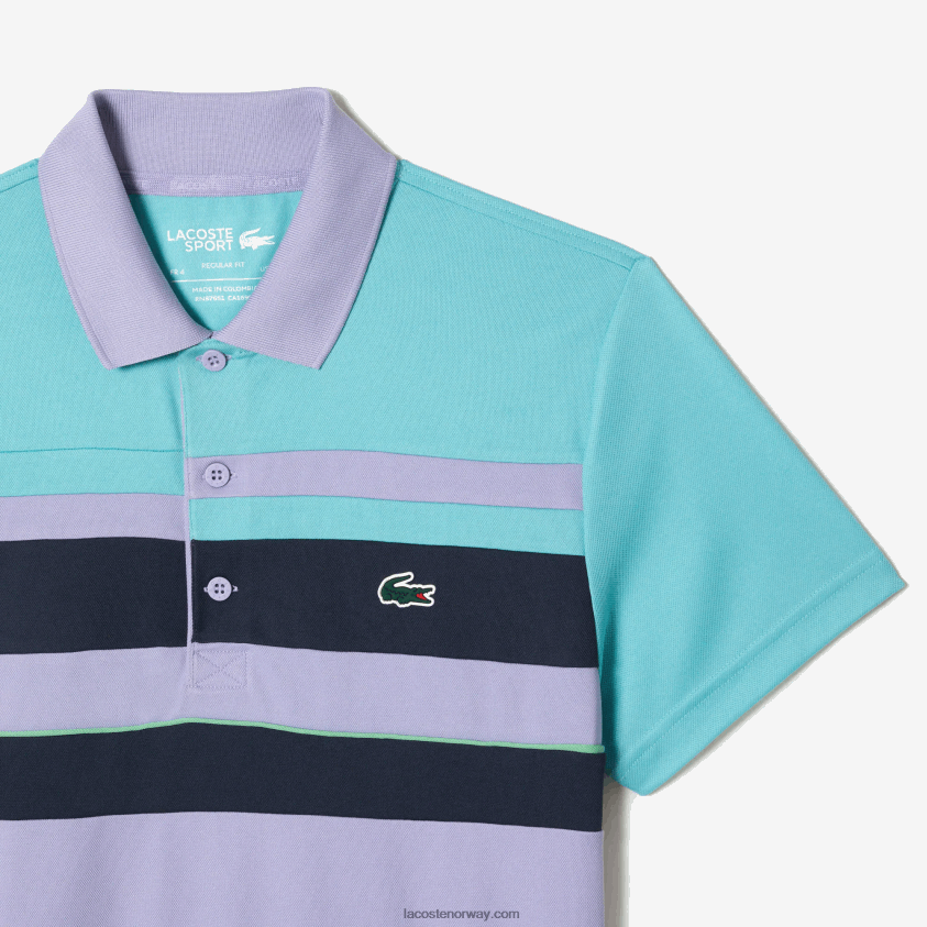 Lacoste sport miami open edition stripe polo 4J4X0T240 turkis blå lilla t2i menn