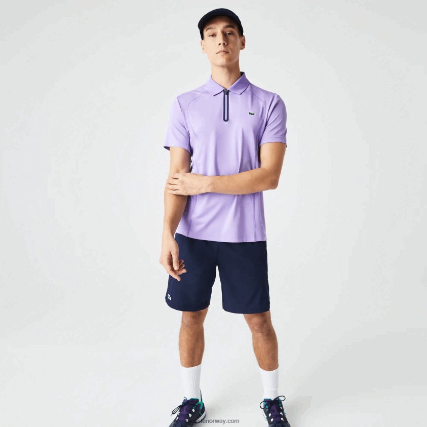 Lacoste sport termoregulerende ultratørr pique tennispolo 4J4X0T869 lilla marineblå 6gp menn