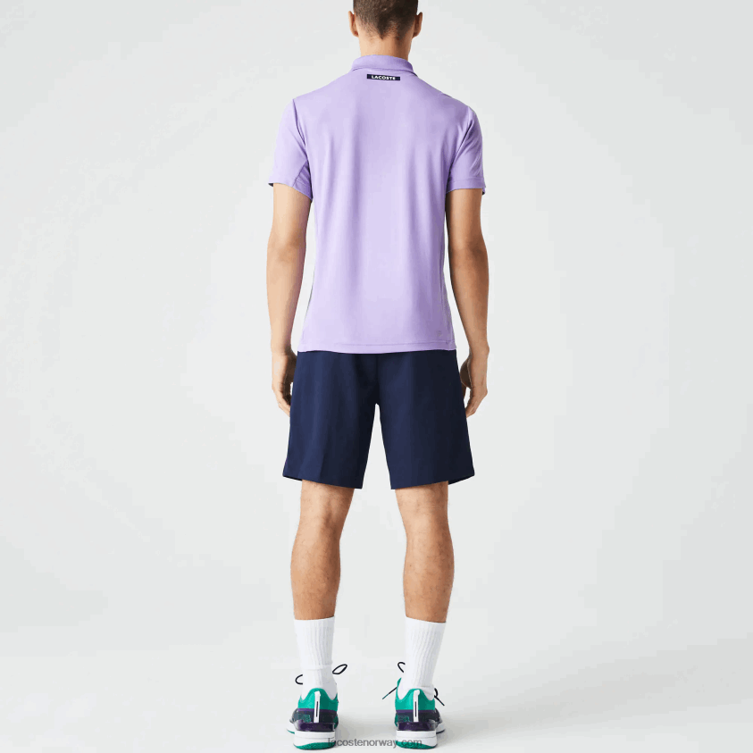 Lacoste sport termoregulerende ultratørr pique tennispolo 4J4X0T869 lilla marineblå 6gp menn