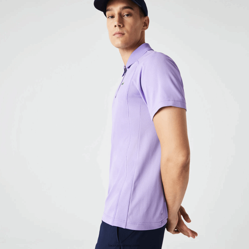 Lacoste sport termoregulerende ultratørr pique tennispolo 4J4X0T869 lilla marineblå 6gp menn