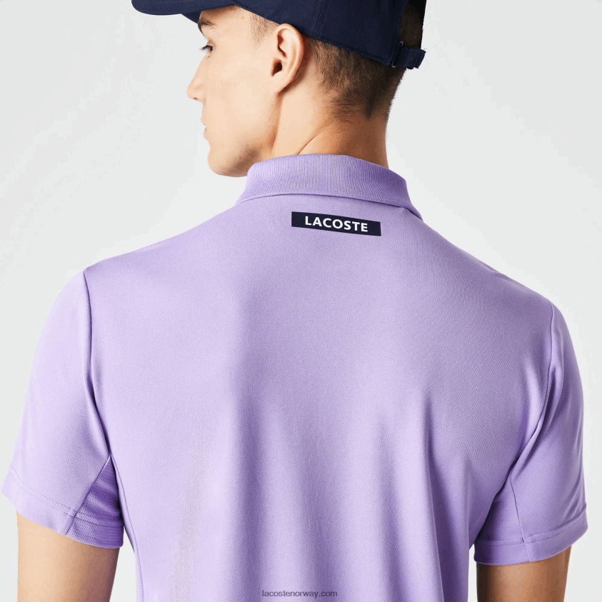 Lacoste sport termoregulerende ultratørr pique tennispolo 4J4X0T869 lilla marineblå 6gp menn