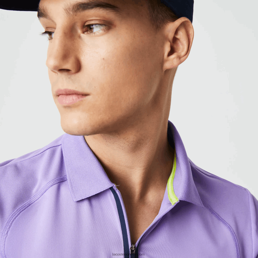 Lacoste sport termoregulerende ultratørr pique tennispolo 4J4X0T869 lilla marineblå 6gp menn